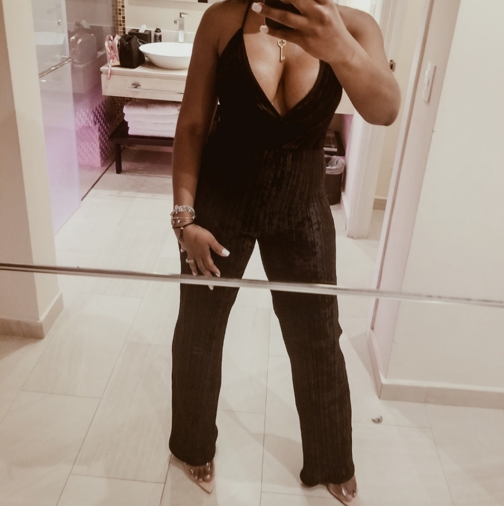Jlux Plunging Jumpsuit Velvet